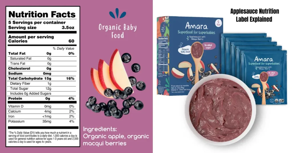 applesauce nutrition label explained