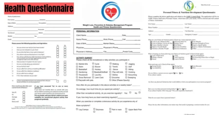 health questionnaire