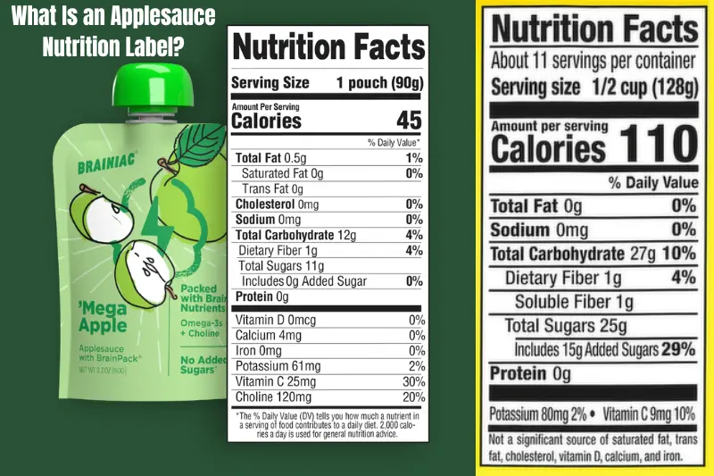 what Is an applesauce nutrition label